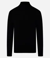 Buzo de corte slim, manga larga y cuello alto, confeccionado en tejido de viscosa y poliéster.