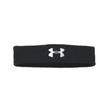 Vincha deportiva Under Armour unisex, color blanco con logo bordado en negro.