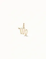 Charm con el símbolo del signo zodiacal Virgo, diseñado con líneas fluidas y acabado metálico brillante.