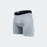 Boxer Stance modelo Standard, color gris melange, con cintura elástica ancha en color negro y detalle de logo de la marca.
