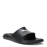 Sandalias Puma Cool Cat 2.0 unisex, color negro con logo blanco.