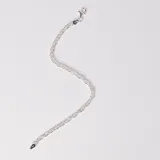 Pulsera de cadena tipo singapur fabricada en plata 925, con cierre de mosquetón.