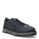 Championes urbanos Democrata modelo Dylan, color azul marino, confeccionados en cuero con detalles texturizados y suela de goma en tono gris oscuro.