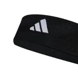 Vincha deportiva Adidas negra con logo blanco.