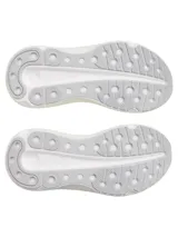 Championes de running Under Armour modelo Infinite Elite 2, color amarillo neón con detalles en gris y blanco. Presentan una parte superior de malla técnica transpirable, diseño de talón reforzado para mayor estabilidad y amortiguación UA HOVR+ de longitud completa para un mayor retorno de energía.