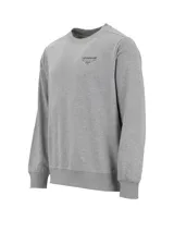 Buzo de cuello redondo en color gris melange, confeccionado en tejido french terry. Presenta un diseño minimalista con el logo de la marca estampado en pequeño sobre el pecho.