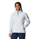 Campera softshell Columbia modelo Kruser Ridge III Softshell color gris, con cuello alto, cierre frontal completo y bolsillos laterales con cierre. Confeccionada con tecnología Omni-Shield que repele la humedad y resiste el viento.