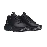 Championes de básquet Under Armour modelo Lockdown, color negro con detalles en dorado y suela blanca. Presentan el logo de la marca en el lateral y una estructura resistente para el juego.