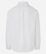 Camisa de manga larga confeccionada en lino, con cuello clásico con solapa y cierre frontal abotonado. Presenta un corte comfort, ofreciendo un ajuste holgado y relajado.
