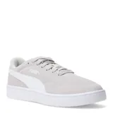 Championes urbanos Puma modelo Court Lally SD, color gris claro con detalles en blanco. Confeccionados en gamuza con suela de goma blanca y logo de la marca en el lateral.