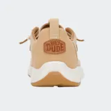 Zapato náutico Hey Dude Wally Drift Mesh color azul marino, con capellada de malla, cordones elásticos y suela de goma blanca con base marrón.