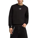 Buzo de cuello redondo Puma, color negro, con logo pequeño de la marca estampado en el centro del pecho.
