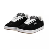 Championes Etnies Scam negros con detalles en blanco, de corte bajo y suela de goma.