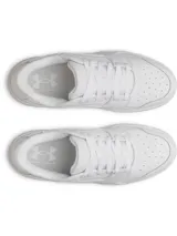 Championes Under Armour UA Flex, color blanco, con parte superior de cuero premium, entresuela de EVA y suela de goma.
