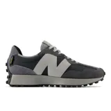 Championes New Balance 327 unisex, color gris y negro, con logo "N" en gris claro.