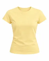 Remera negra de corte entallado con cuello redondo y mangas cortas.