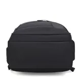 Mochila urbana de diseño funcional en color negro, con múltiples compartimentos con cierre, bolsillo frontal de gran capacidad, bolsillos laterales de malla y compartimento interno para laptop. Incluye correas acolchadas y bolsillo oculto de seguridad en la espalda.