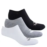 Pack de tres pares de medias invisibles Topper, en colores blanco, gris y negro, con logo de la marca estampado en la parte superior.