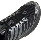 Championes de running Adidas modelo Adistar Control 3, color negro con detalles en gris oscuro. Presentan una estructura de malla transpirable con refuerzos sintéticos laterales y suela de goma resistente.