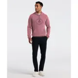 Buzo hoodie color rosa con logo de Original Penguin estampado al frente.