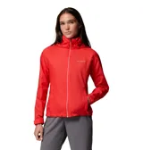 Campera cortaviento Columbia Switchback IV Jacket para mujer, de color rojo, con tecnología Omni-Shield repelente al agua y manchas, cuello alto y capucha desmontable.