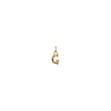 Dije dorado con forma de letra G mayúscula, con argolla para colgar.