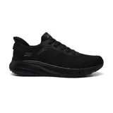 Championes deportivos Skechers Hands Free Slip-ins: BOBS Sport Squad Chaos - Solid Step, color negro. Capellada de tejido técnico con cordones elásticos y plantilla acolchada Skechers Memory Foam.