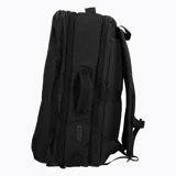 Mochila expandible de diseño minimalista y acabado mate, con capacidad de 36 litros. Cuenta con compartimentos con cierre, asa superior y lateral, y logo grabado en el frente.