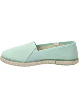 Alpargatas de algodón orgánico color turquesa con suela de goma.