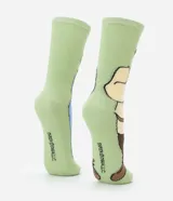Par de medias de caña alta color verde con estampado de Shrek y Fiona.