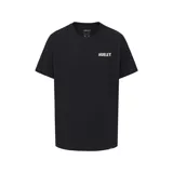 Remera de algodón negra con cuello redondo y logo de la marca estampado en el pecho.