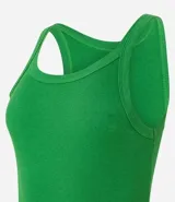 Vestido corto de ajuste al cuerpo confeccionado en tejido de rib con textura acanalada. Presenta escote redondo y breteles anchos.