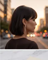 Caravanas colgantes de acero antialérgico con diseño lineal, compuestas por un cristal rectangular superior y una cadena fina con incrustaciones de cristales pequeños.