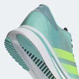 Championes Adidas Adizero SL 2, color celeste con detalles en amarillo y negro, ideales para running.