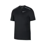 Remera deportiva negra de manga corta, con tecnología Dri-FIT y logo de Nike estampado en el pecho.
