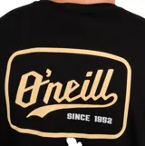 Remera de manga corta O'Neill color negro, con cuello redondo y logo de la marca estampado en el pecho en tono dorado.