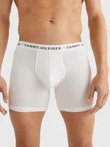 Pack de tres bóxers ajustados Tommy Hilfiger, confeccionados en una mezcla de algodón y elastano. Presentan cintura elástica con el logo de la marca estampado y diseño de corte clásico.