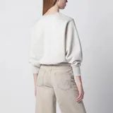 Buzo de algodón fleece color negro, con cuello redondo y mangas largas. Presenta un diseño gráfico estampado y bordado en el frente con el texto 'Los Angeles Anine Bing'.