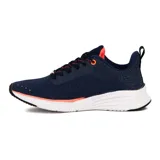 Championes de running Avia Paris para mujer, color azul marino con detalles en coral y suela blanca.