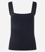 Blusa básica sin mangas marca Cortelle, confeccionada en poliamida, con escote cuadrado y tirantes medianos.