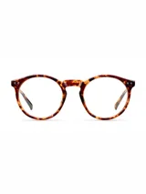 Lentes con filtro de luz azul y protección UV400, con montura redonda de diseño carey.