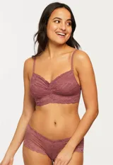 Panty de microtul y encaje color rojo, corte boyshort.