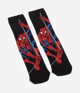 Par de medias de caña alta negras con estampado de Spider-Man.