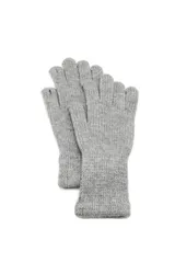 Guantes de punto acanalado en color negro, con diseño clásico y puños elásticos.