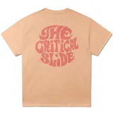 Remera Critical Slide Jagger de manga corta, color naranja con efecto acid wash y pequeño estampado frontal en el pecho.