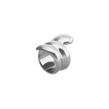 Anillo de metal con baño de plata, de diseño voluminoso y orgánico en forma de espiral con múltiples ondas.