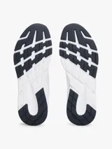 Zapatillas deportivas bajas de running, color blanco, con exterior de punto canalé transpirable y flexible. Presentan un diseño de corte bajo con cordones y suela gruesa de EVA. Llevan el logo del monotipo Hilfiger en el lateral.