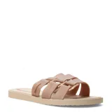 Sandalias tipo chinela Ipanema, color negro, con tiras anchas entrelazadas y logo de la marca en tono rosado en el lateral.