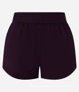 Short deportivo runner de la marca Get Over, color blanco, con cintura ancha elástica y bajo redondeado.
