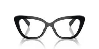 Lentes ópticos Miu Miu modelo 05V color negro, con armazón de acetato de diseño cat-eye.
